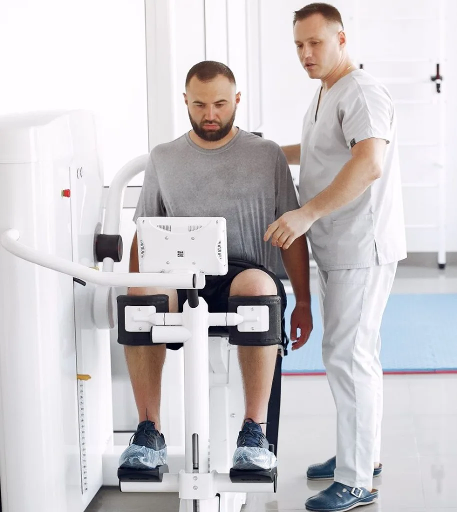 man relaxing pain after treatment